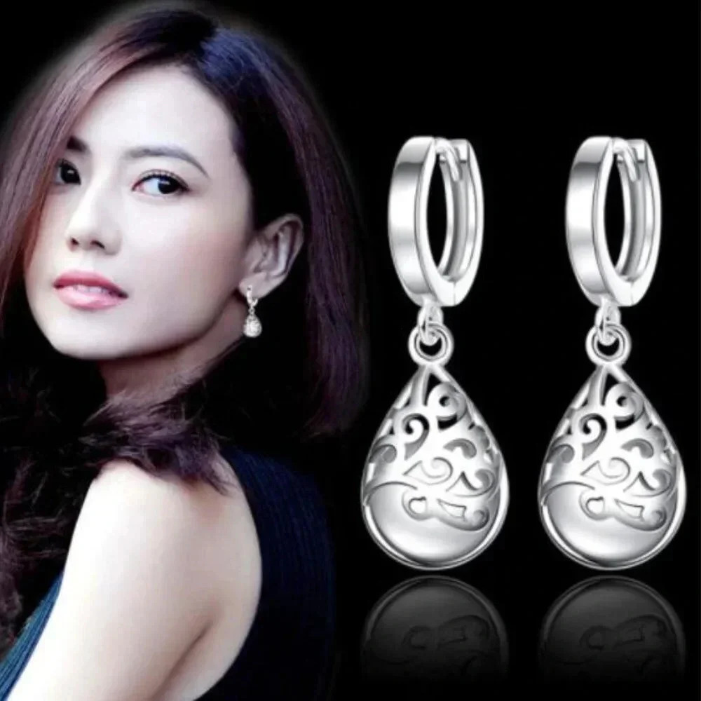 925 Sterling Silver Moonlight Opal Hoop Earrings